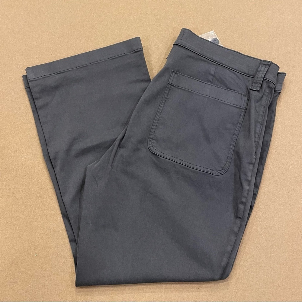 Madewell Kick Out Crop Pants Garments Dyed Sateen Dark Pavement Size 33 NWT